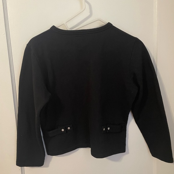 Black Agnes B. Le Petit Snap Cardigan - Picture 3 of 4